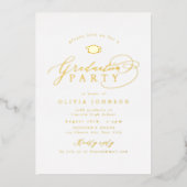 Invitation En Aluminium Simple Modern Calligraphy Photo Graduation (Recto)