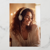 Invitation En Aluminium Simple Modern Calligraphy Photo Graduation (Verso)