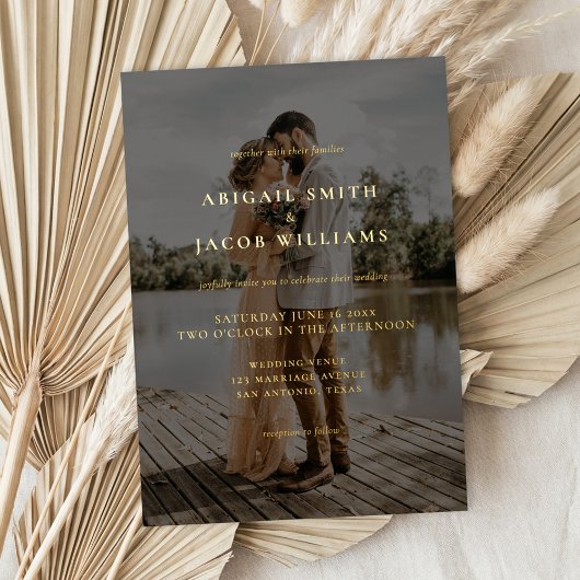 Invitation En Aluminium Simple Modern Elegant Photo Wedding