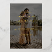 Invitation En Aluminium Simple Modern Elegant Photo Wedding (Recto)