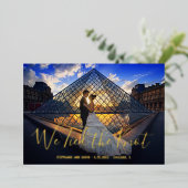 Invitation En Aluminium Simple Modern Gold Photo Élégante Réception De Mar (Debout devant)