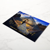 Invitation En Aluminium Simple Modern Gold Photo Élégante Réception De Mar (Rotation)