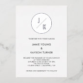 Invitation En Aluminium Simple moderne Circulaire Monogramme Mariage réel (Recto)
