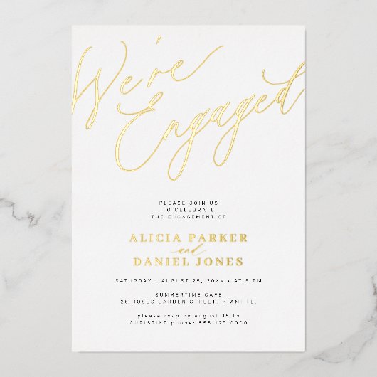 Invitation En Aluminium Simple moderne élégant fififion or (Recto)