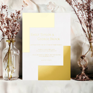Invitation En Aluminium Simple Moderne Élégant Mariage Doré Classique