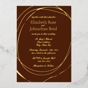Invitation En Aluminium Simple moderne Gold Terracotta Mariage élégant
