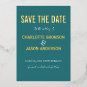 Invitation En Aluminium Simple Moderne Jade Turquoise Enregistrer La Date  (Recto)