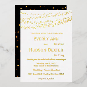 Invitation En Aluminium Simple Moderne Mariage Galaxie Or