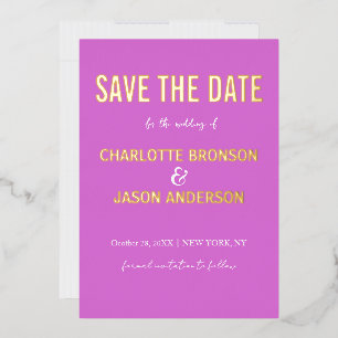 Invitation En Aluminium Simple Moderne Radiant Orchidée Enregistrer La Dat