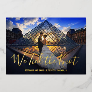 Invitation En Aluminium Simple Moderne Réception de Mariage Élégante Photo