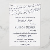 Invitation En Aluminium Simple moderne Silver Froid Galaxy Mariage (Recto)
