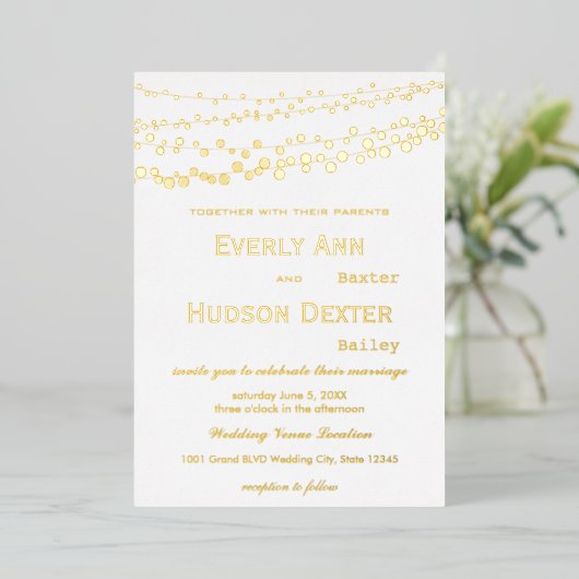 Invitation En Aluminium Simple moderne Silver Froid Galaxy Mariage (Debout devant)