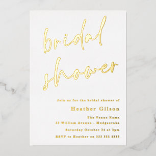 Invitation En Aluminium Simple Moderne Véritable Or Doré Mariage