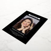 Invitation En Aluminium Simple Modernité Graduation Photo Gold Script (Rotation)