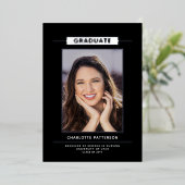 Invitation En Aluminium Simple Modernité Graduation Photo Gold Script (Debout devant)