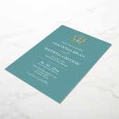 Invitation En Aluminium Simple Monogram Mariage Bleu (Rotation)