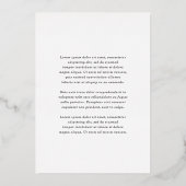 Invitation En Aluminium Simple Noir Blanc Élégant Mariage Enregistrer la d (Verso)