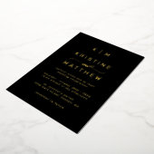 Invitation En Aluminium Simple Noir Calligraphie Monogramme Mariage (Rotation)
