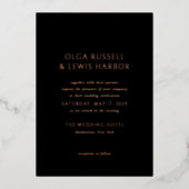 Invitation En Aluminium Simple Noir Mariage moderne (Recto)