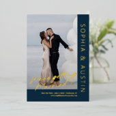 Invitation En Aluminium Simple Note FOIL Couleur Personnalisée Enregistrer (Debout devant)