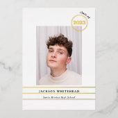 Invitation En Aluminium Simple Photo Gradué Blanc (Recto)