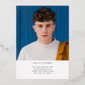 Invitation En Aluminium Simple Photo Gradué Blanc (Verso)