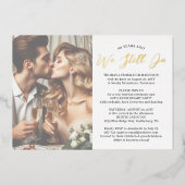 Invitation En Aluminium Simple Photo Mariage Vow Renouvellement Anniversai (Recto)