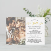 Invitation En Aluminium Simple Photo Mariage Vow Renouvellement Anniversai (Debout devant)
