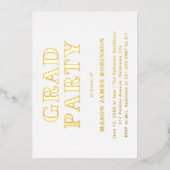 Invitation En Aluminium Simple Photo Modern Graduation Party (Recto)