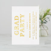 Invitation En Aluminium Simple Photo Modern Graduation Party (Debout devant)