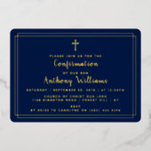 Invitation En Aluminium Simple Sainte Croix Confirmation Réelle (Recto)