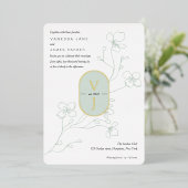 Invitation En Aluminium Simple sauge vert moderne jardin d'or (Debout devant)