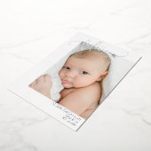Invitation En Aluminium Simple script d'accueil photo annonce de naissance (Rotation)