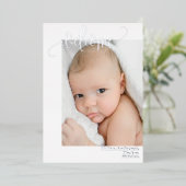 Invitation En Aluminium Simple script d'accueil photo annonce de naissance (Debout devant)
