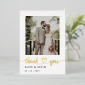 Invitation En Aluminium Simple Script Élégant Mariage Photo manuscrit Le (Debout devant)