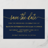 Invitation En Aluminium Simple Script Enregistrer la date Real (Recto)