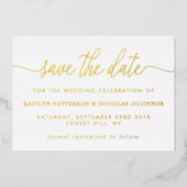 Invitation En Aluminium Simple Script Enregistrer La Date Réelle (Recto)