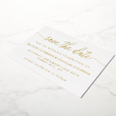 Invitation En Aluminium Simple Script Enregistrer La Date Réelle (Rotation)