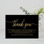 Invitation En Aluminium Simple Script Mariage Merci Réel (Debout devant)