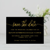 Invitation En Aluminium Simple Script - Vrai Feuillet - Sauvegarder La Dat (Debout devant)