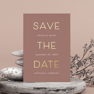 Invitation En Aluminium Simple Statement   Foil Save the Date Card