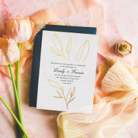 Simple Tige Botanique Mariage Or