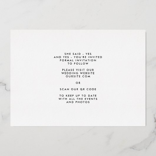 Invitation En Aluminium Simple Trois Multiphoto Enregistrer La Date VRAI (Verso)