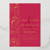 Invitation En Aluminium Simple Viva Magenta Mariage Floral (Recto)