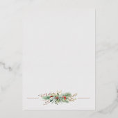 Invitation En Aluminium Simplement Élégant Monogramme Floral de Noël (Verso)