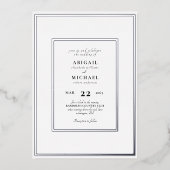 Invitation En Aluminium Simplement Mariage Divin Silver Foil (Recto)