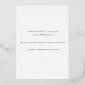 Invitation En Aluminium Simplement Noms Enregistrer La Date (Verso)