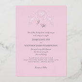 Invitation En Aluminium Simplement rose Elegant Vintage Argent (Recto)