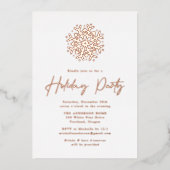 Invitation En Aluminium Simplicité Rose Gold Snowflake Fête de vacances (Recto)