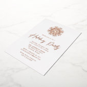 Invitation En Aluminium Simplicité Rose Gold Snowflake Fête de vacances (Rotation)